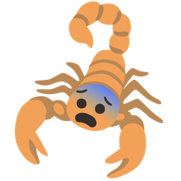 scorpion and fearful face