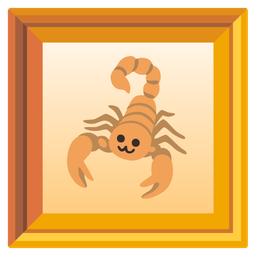 scorpion and framed picture