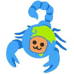 scorpion and globe showing Europe-Africa