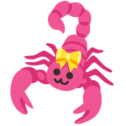 scorpion and heart with ribbon