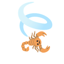 scorpion and leaf fluttering in wind