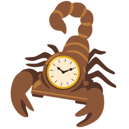 scorpion and mantelpiece clock