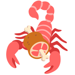 scorpion and meat on bone