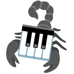 scorpion and musical keyboard