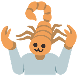 scorpion and person shrugging