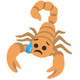 scorpion and sad but relieved face