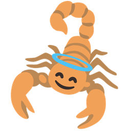 Scorpion and Smiling face with halo