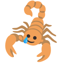 Scorpion and Smiling face with tear