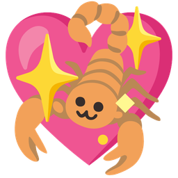 scorpion and sparkling heart