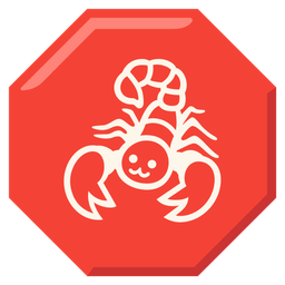 scorpion and stop sign