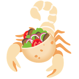 scorpion and stuffed flatbread