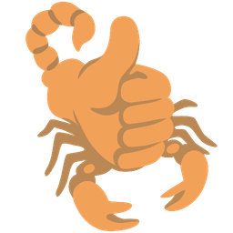 scorpion and thumbs up