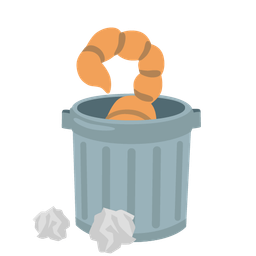 scorpion and wastebasket