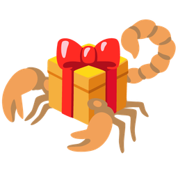 scorpion and wrapped gift