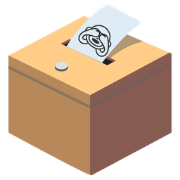 see-no-evil monkey and ballot box with ballot