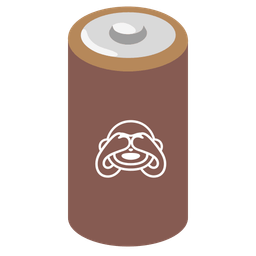 see-no-evil monkey and battery