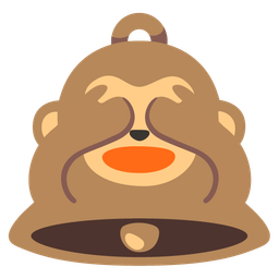 see-no-evil monkey and bell