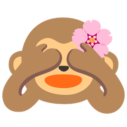 see-no-evil monkey and cherry blossom