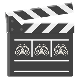 see-no-evil monkey and clapper board