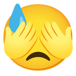 see-no-evil monkey and downcast face with sweat