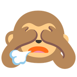 See-no-evil monkey and Face exhaling