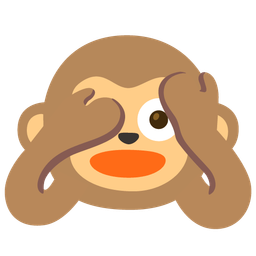 see-no-evil monkey and face with peeking eye