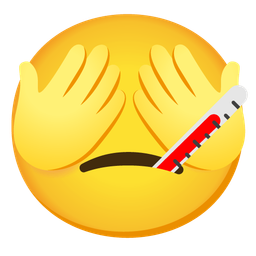 see-no-evil monkey and face with thermometer