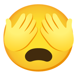 see-no-evil monkey and frowning face with open mouth