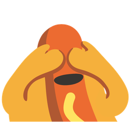 see-no-evil monkey and hot dog