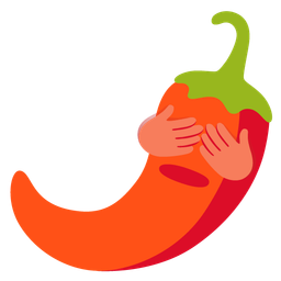 see-no-evil monkey and hot pepper