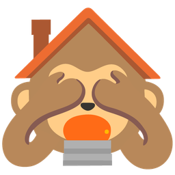 see-no-evil monkey and house