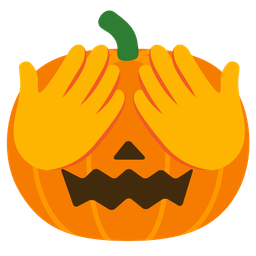 see-no-evil monkey and jack-o-lantern