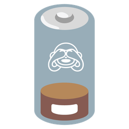 see-no-evil monkey and low battery