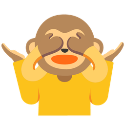 see-no-evil monkey and person shrugging