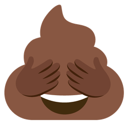 see-no-evil monkey and pile of poo