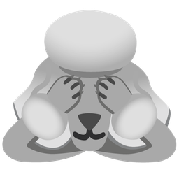 see-no-evil monkey and poodle