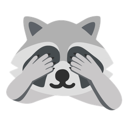 see-no-evil monkey and raccoon