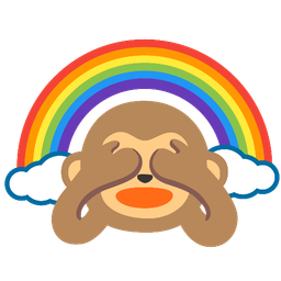 See-no-evil monkey and Rainbow