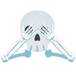 see-no-evil monkey and skull