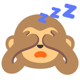 see-no-evil monkey and sleeping face