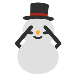 see-no-evil monkey and snowman without snow