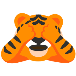 see-no-evil monkey and tiger face