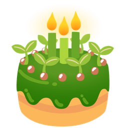 seedling and birthday cake