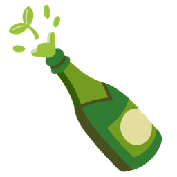 seedling and bottle with popping cork