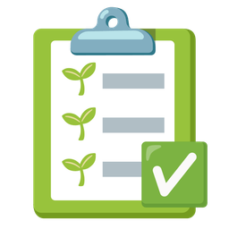 seedling and check mark button