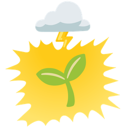 seedling and cloud with lightning