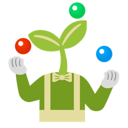 seedling and clown face