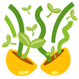 seedling and confetti ball