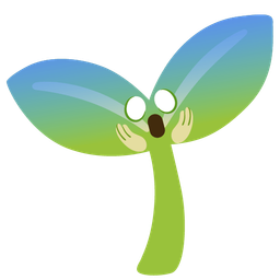 seedling and face screaming in fear