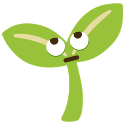 seedling and face with rolling eyes